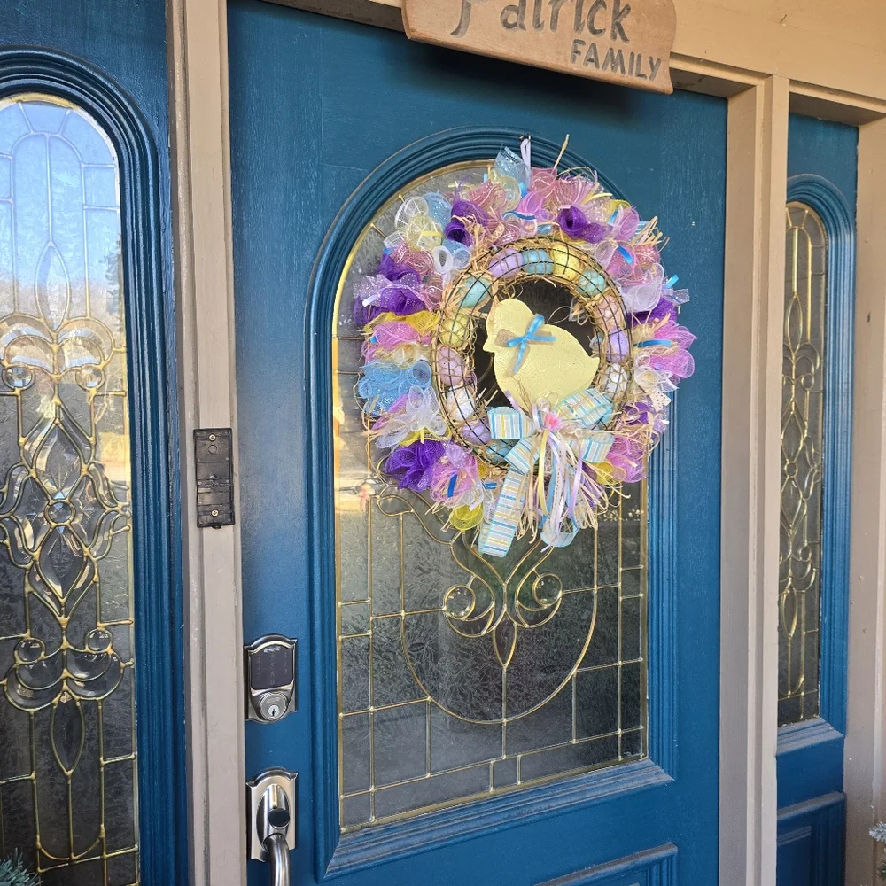 Chick & Eggs Springtime Wreath